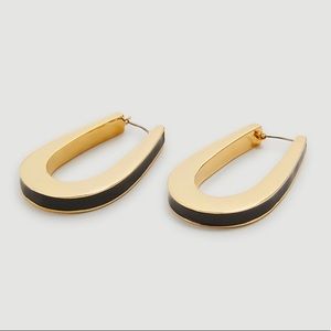 Ann Taylor Enamel Horseshoe Hoop Earings
